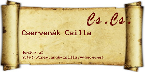 Cservenák Csilla névjegykártya