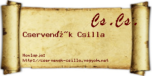 Cservenák Csilla névjegykártya